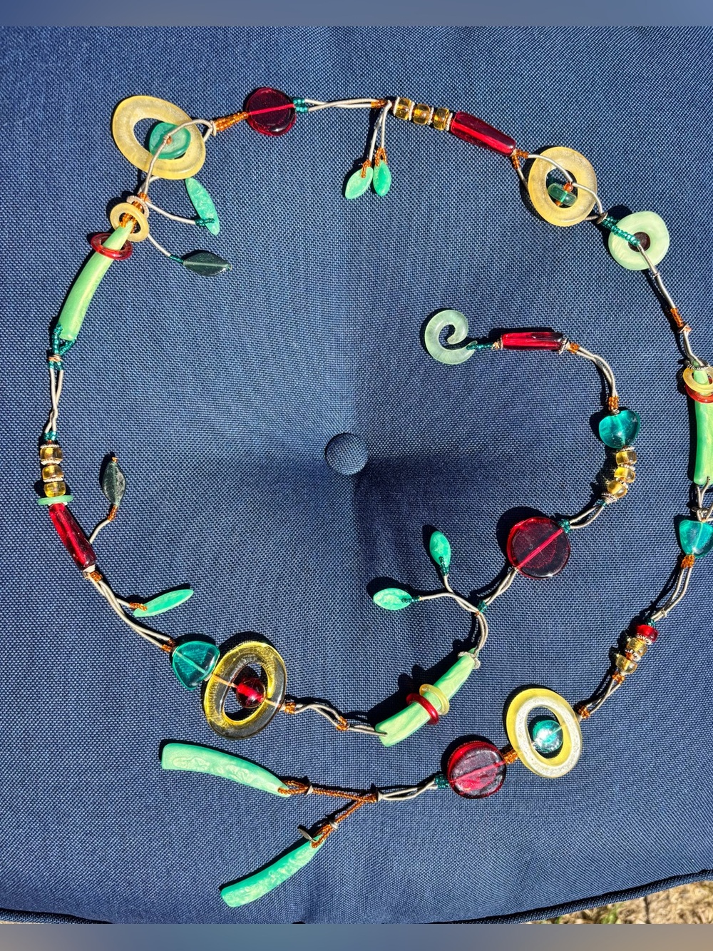Vintage Orna Lalo 55” Resin Statement Necklace Wearable Art